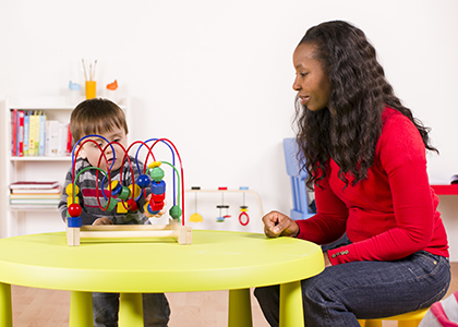 Teacher and child